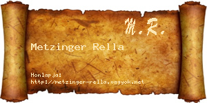 Metzinger Rella névjegykártya